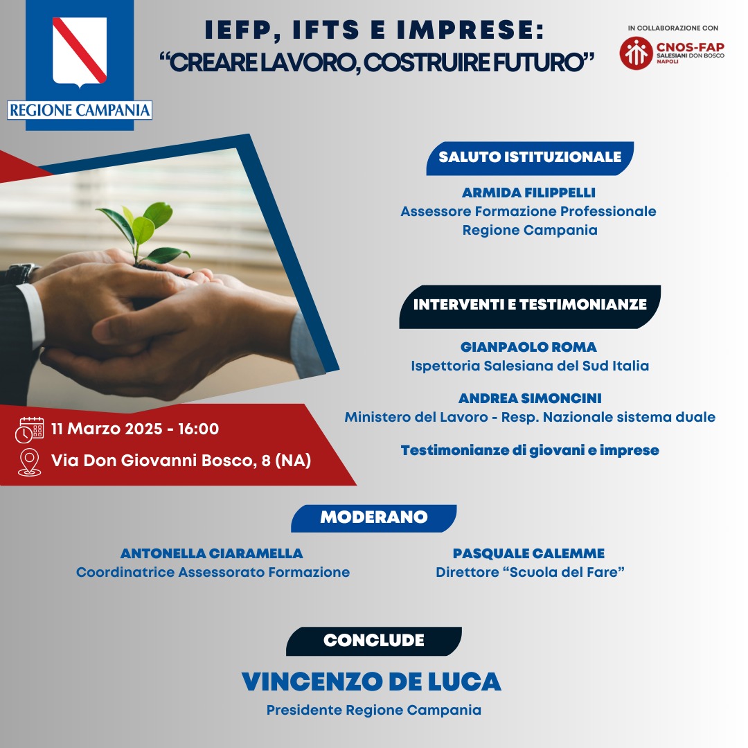 Gruppo Gargano all’evento “Le FP, IFTS e imprese: creare lavoro, costruire il futuro” organizzato dalla Regione Campania